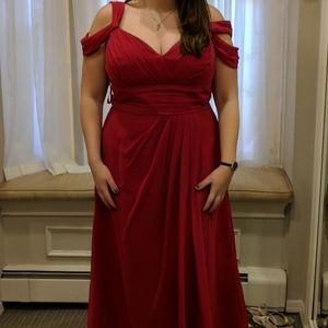 Bill Levkoff Bridesmaids red dress